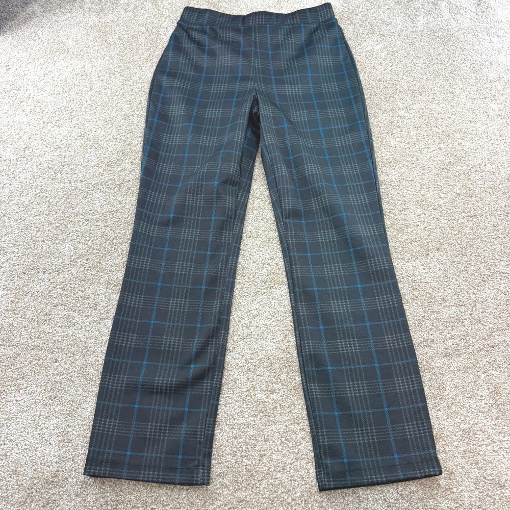 Sanctuary XS Plaid Pull On Pants Black Blue Career Trousers NEW Anthropologie